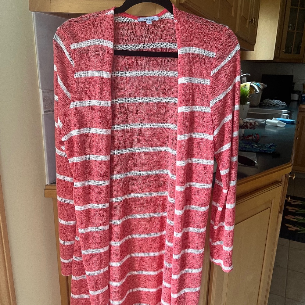 White Birch Striped Duster, L